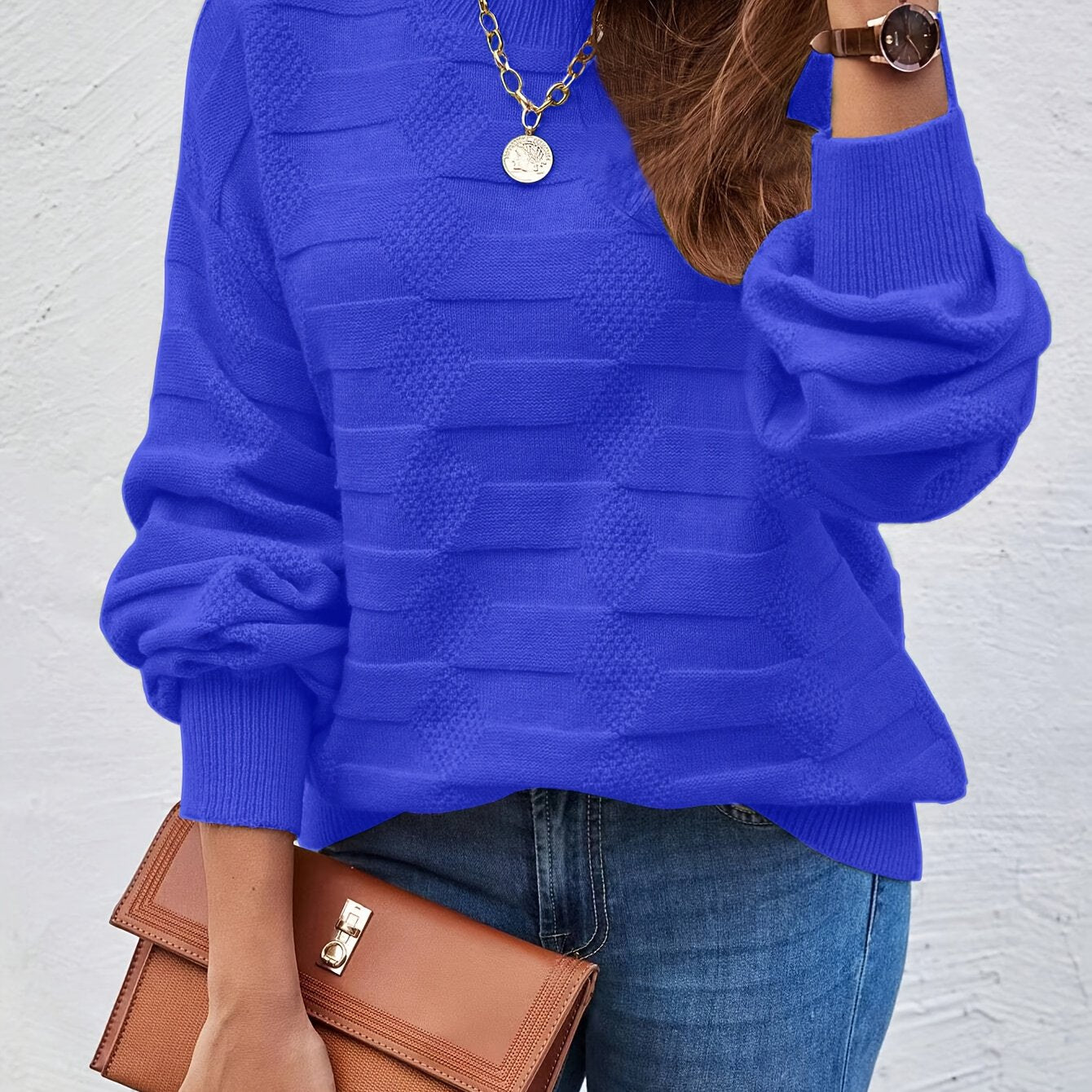 Karin | Casual Gebreide Trui Met Ronde Hals