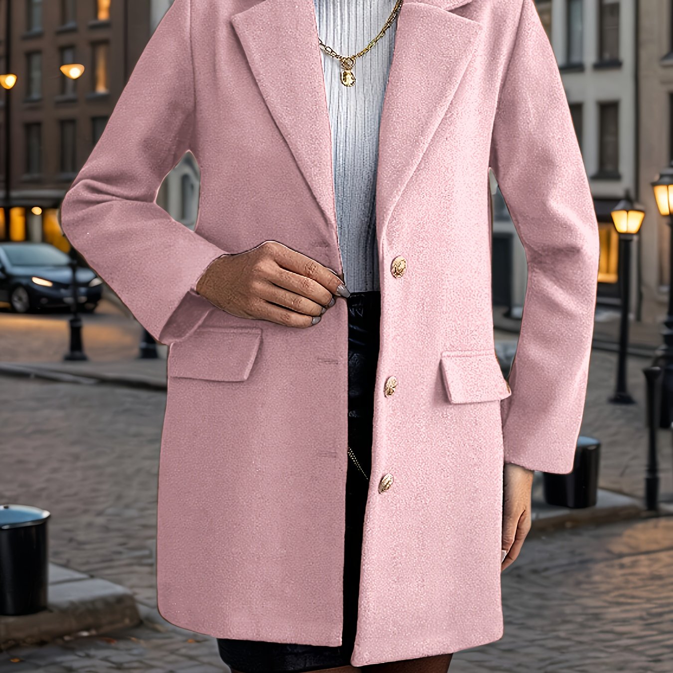Mieke | Elegante Effen Lange Jas