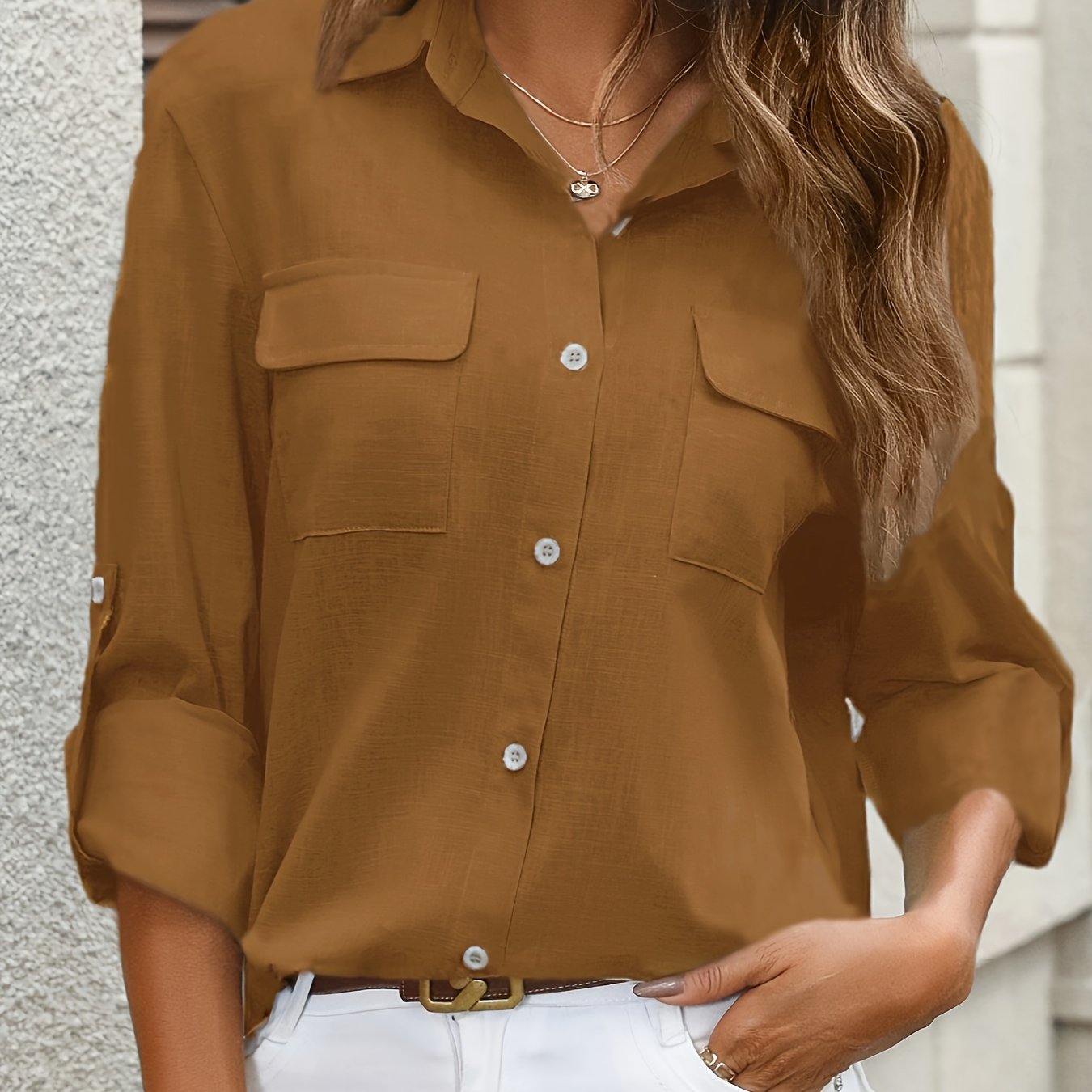 Wilhelmina | Chic Hemd Met Klassieke Lange Mouwen