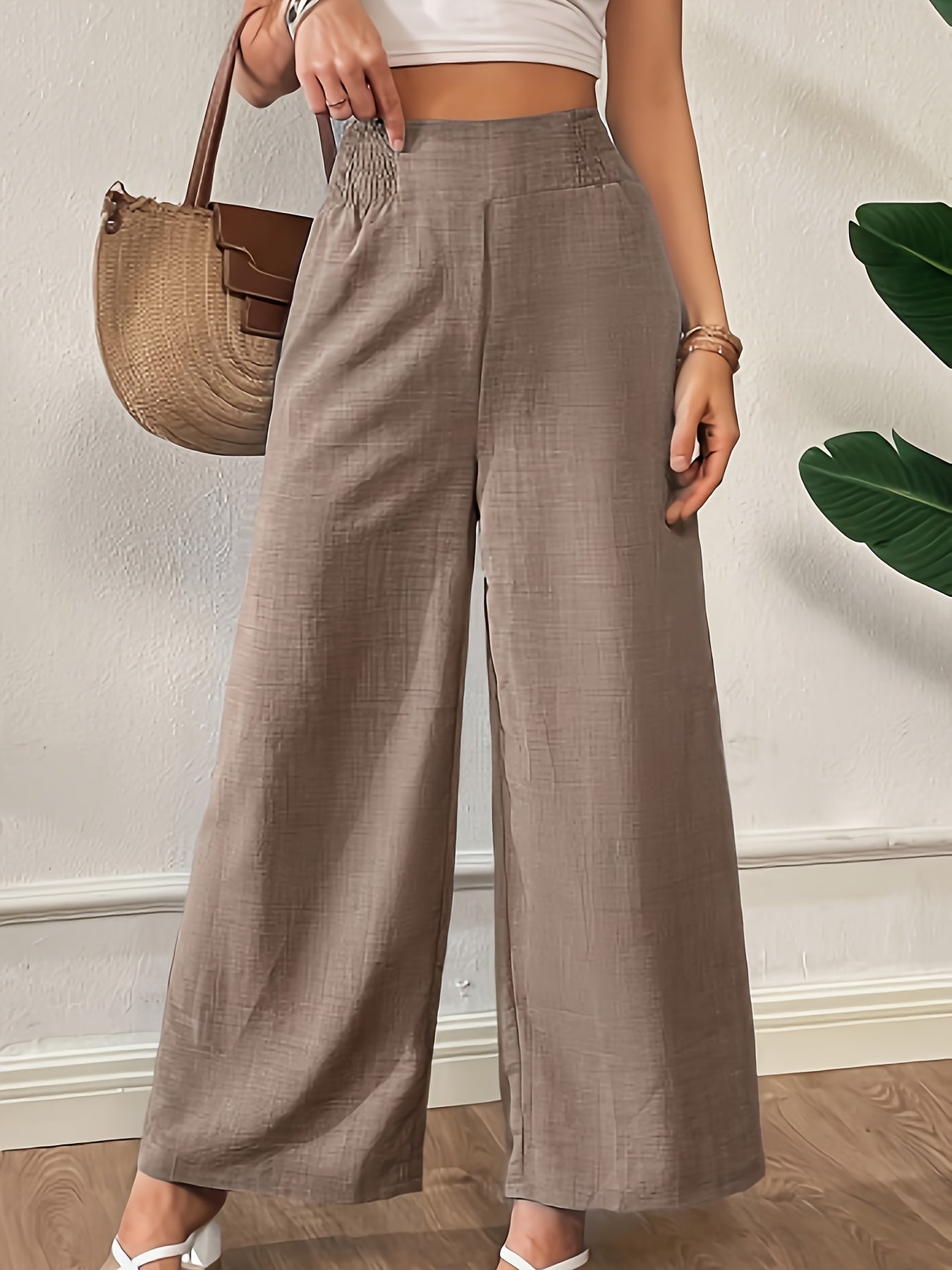 Beatrix | Elegante Effen Wijde Broek