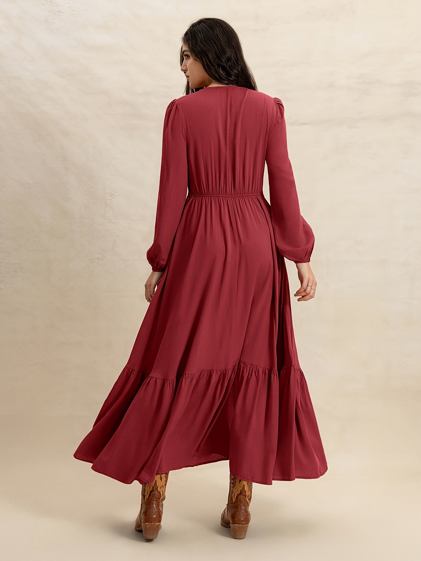 Patricia | Bohemian Vintage Jurk Met V-Hals