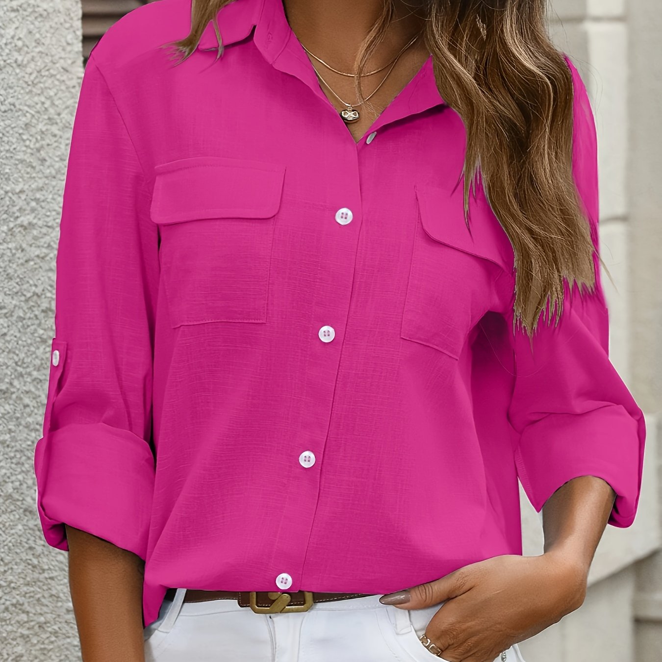 Wilhelmina | Chic Hemd Met Klassieke Lange Mouwen