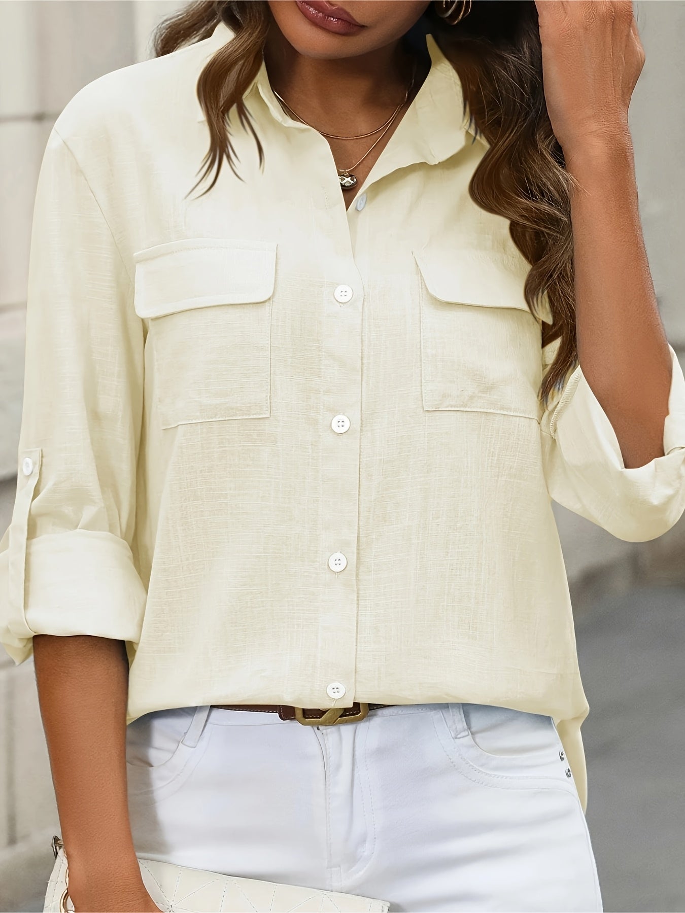 Wilhelmina | Chic Hemd Met Klassieke Lange Mouwen