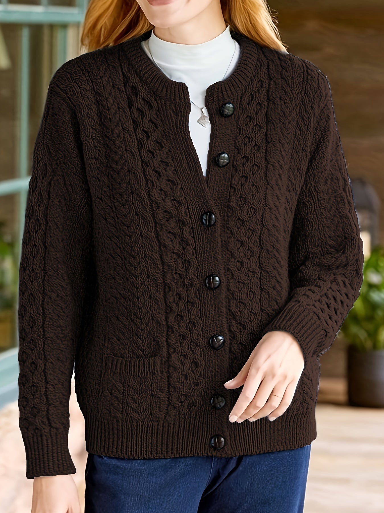 Lonneke | Geometrisch Kabelvest Met Knopen