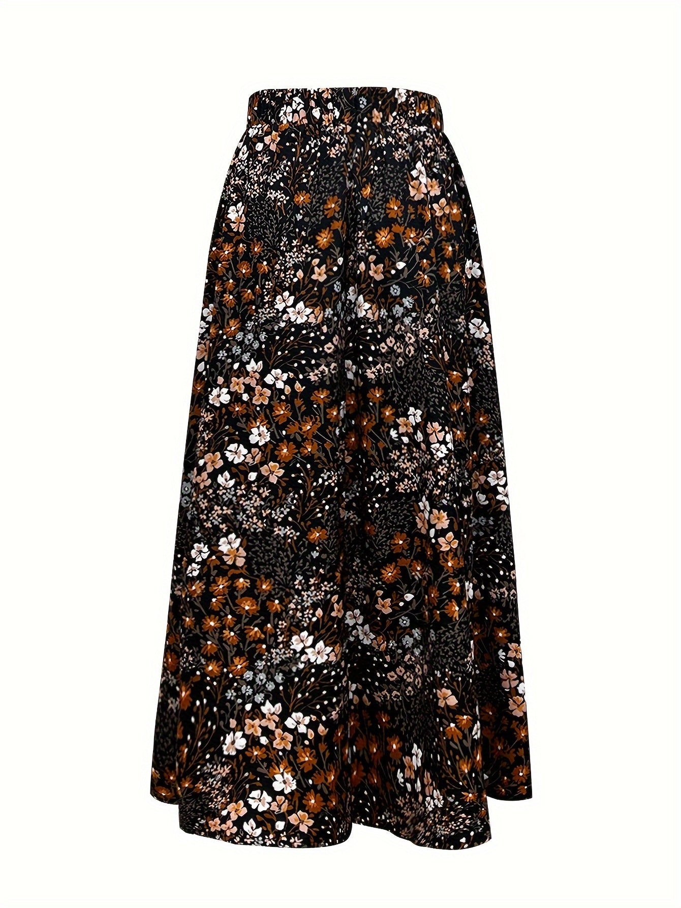 Renate | Elegante Lange Rok Met Bloemenprint