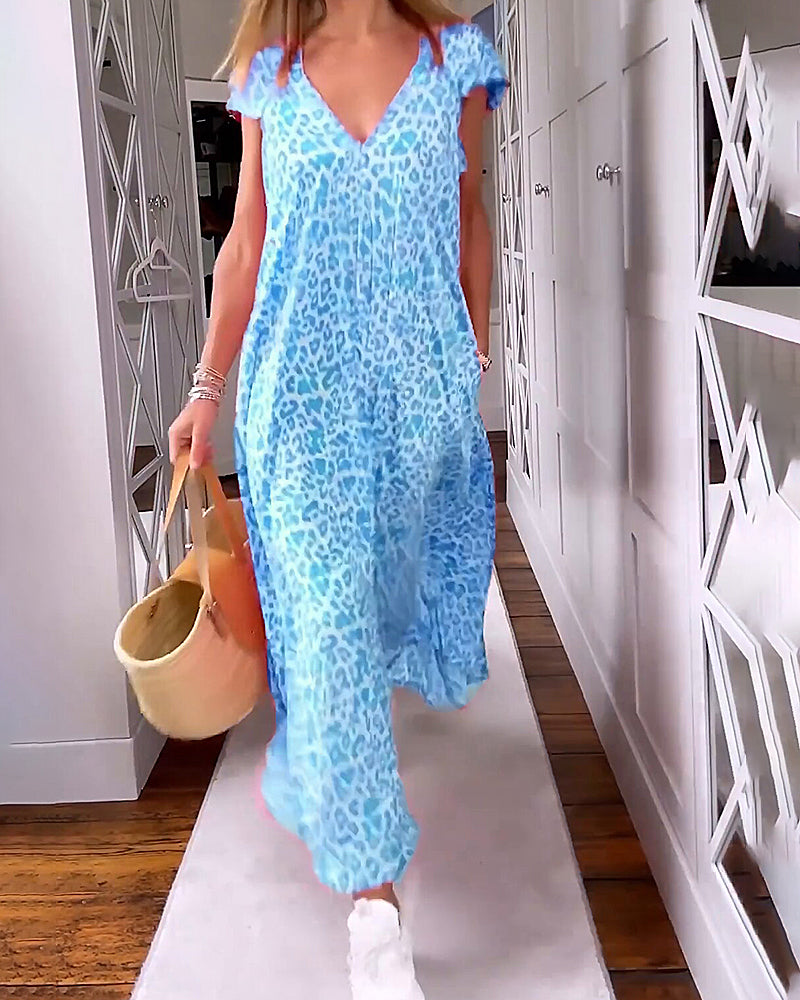 Stella | Ademend Maxi-Jurk Met V-Hals En Zakken