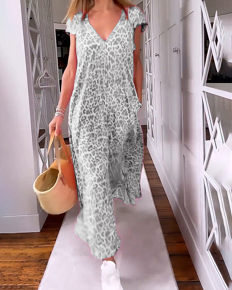Stella | Ademend Maxi-Jurk Met V-Hals En Zakken