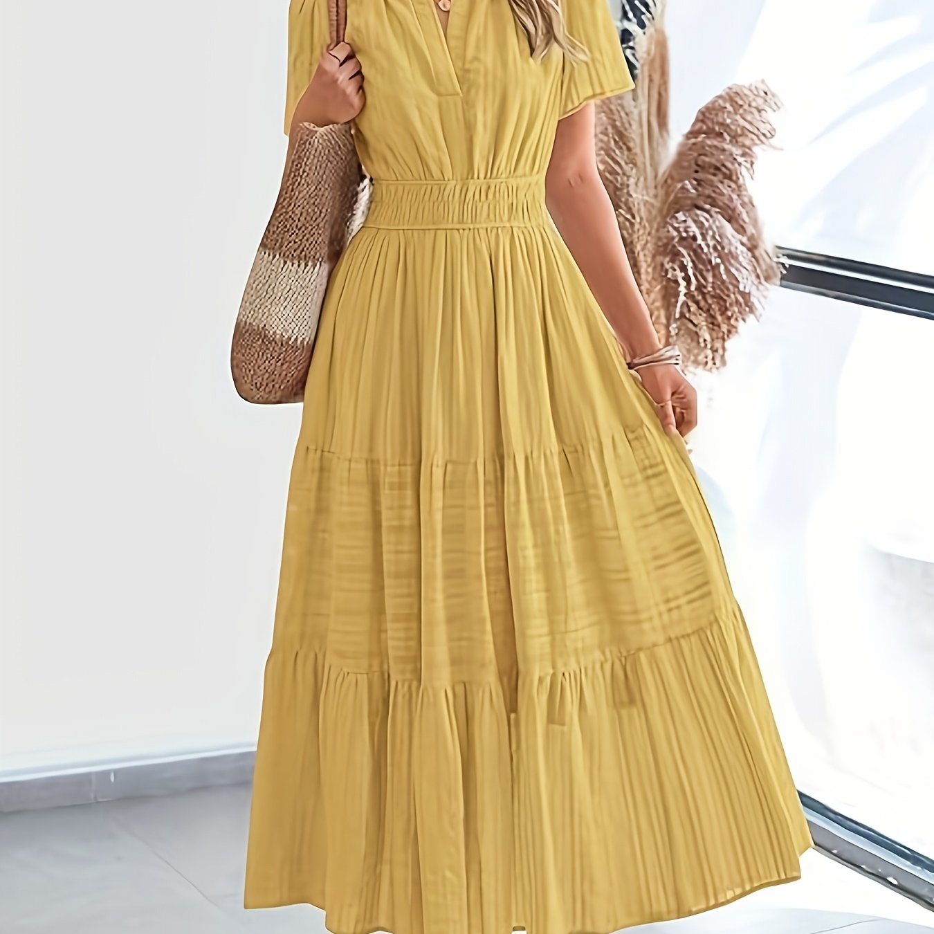Viola | Elegante Maxi Jurk Met V-Hals
