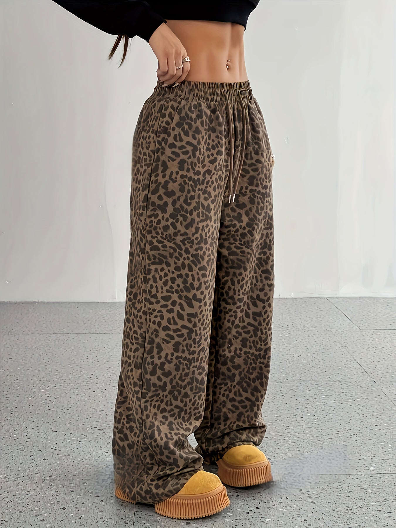 Yvette | Elastische Wijde Broek Met Print