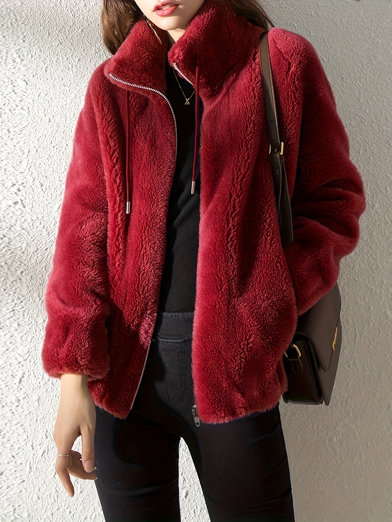 Geertruida | Casual Pluche Jack Met Rits