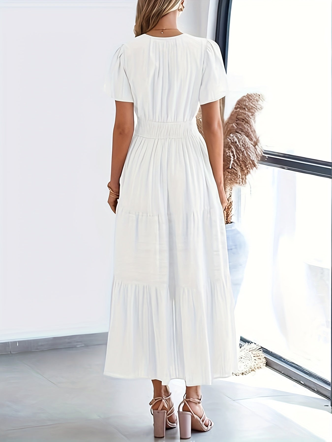 Viola | Elegante Maxi Jurk Met V-Hals