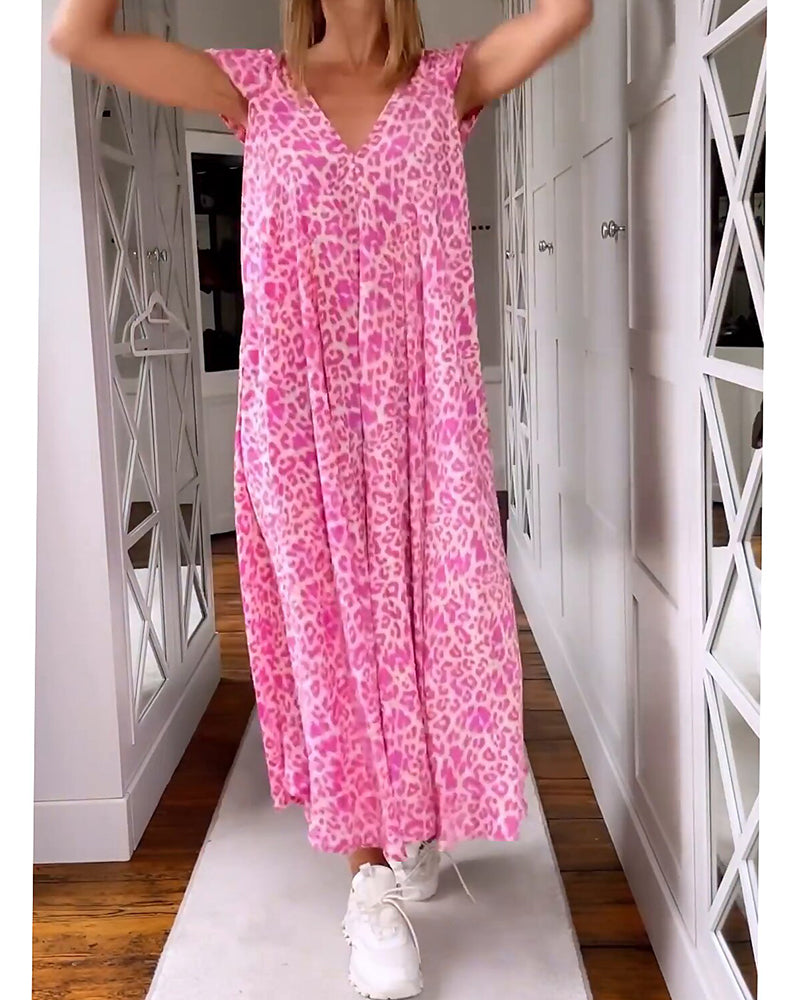 Stella | Ademend Maxi-Jurk Met V-Hals En Zakken