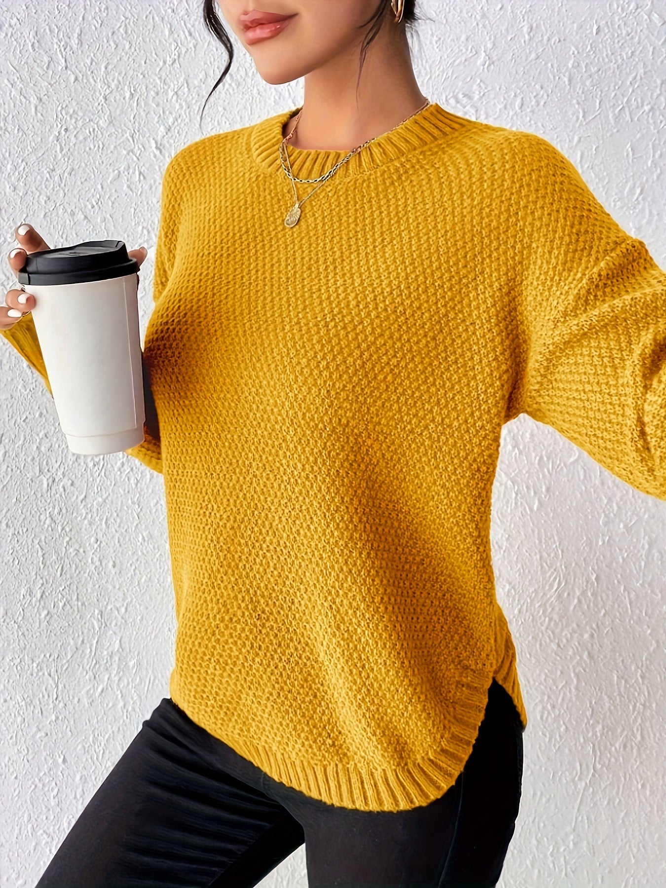 Gerrie | Elegante Gebreide Trui met Ronde Hals