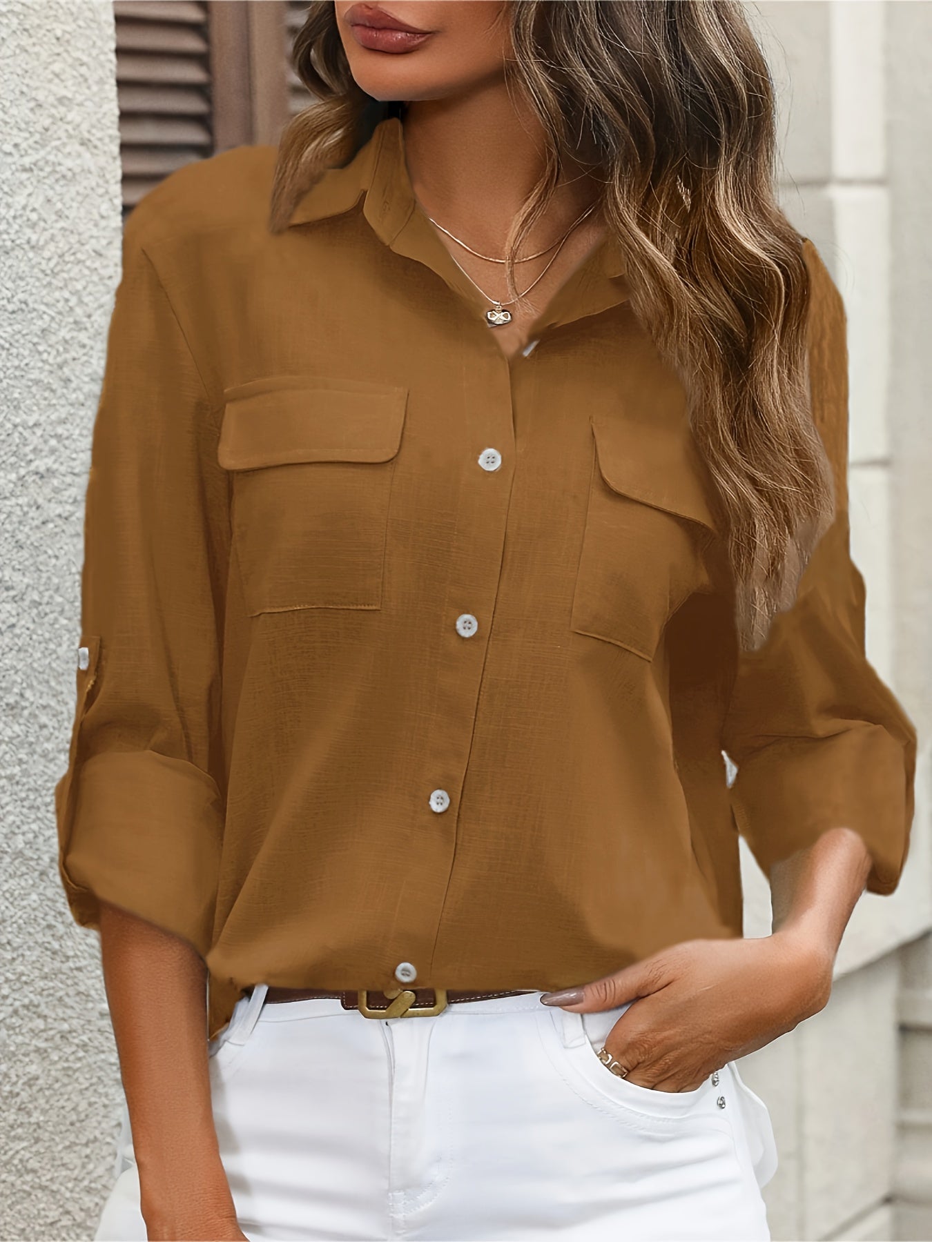 Wilhelmina | Chic Hemd Met Klassieke Lange Mouwen