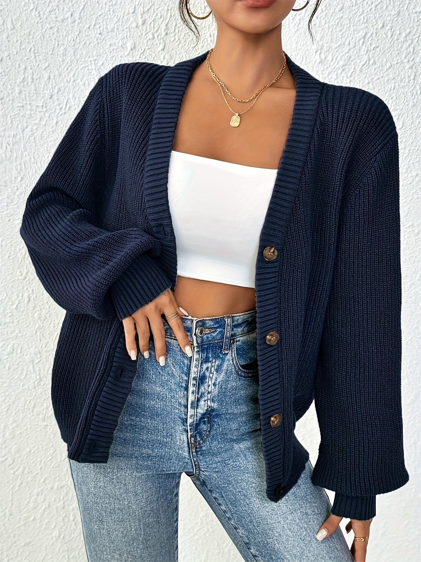 Hanna | Grofgebreid Vest Met Knopen