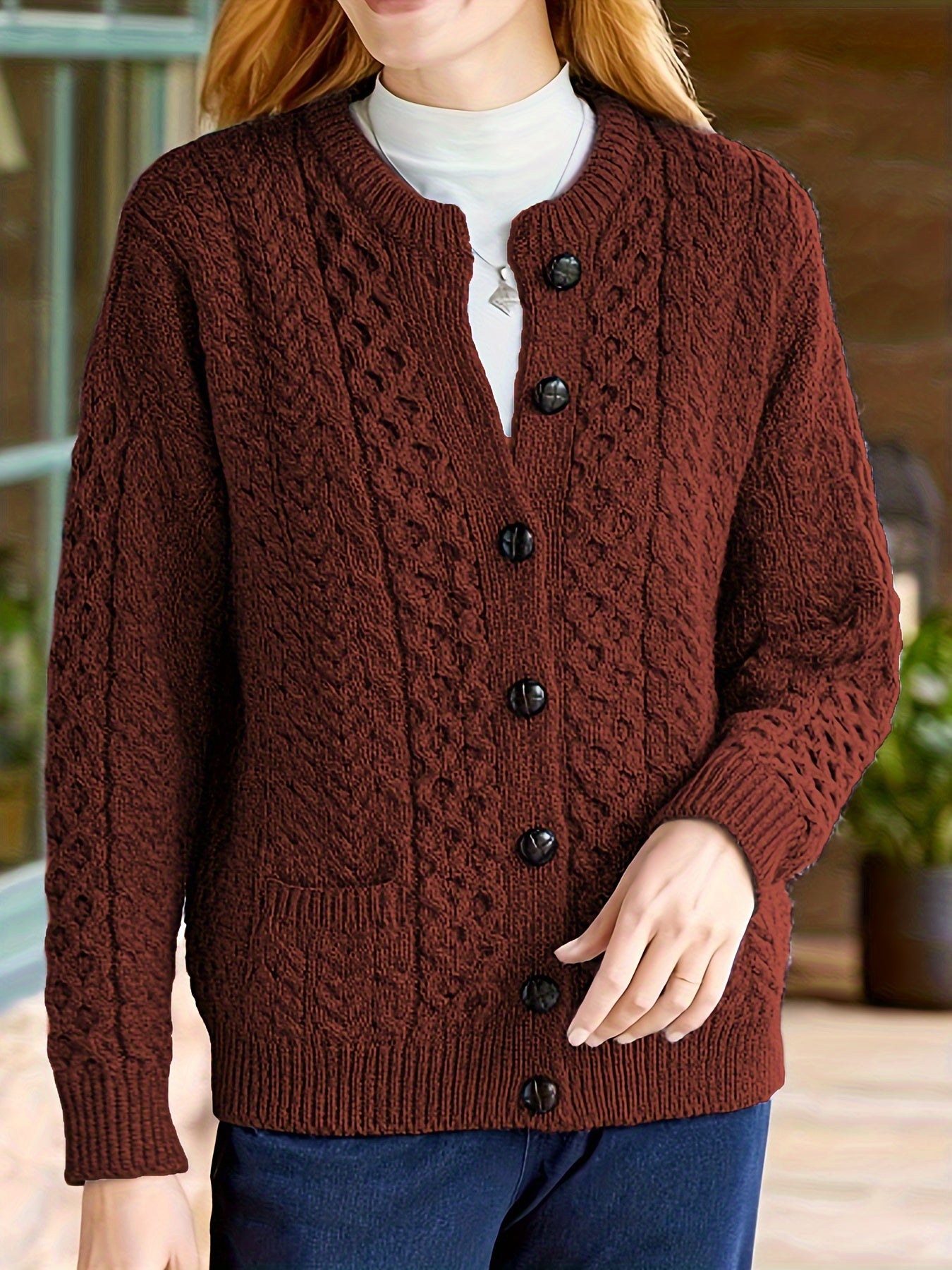 Lonneke | Geometrisch Kabelvest Met Knopen