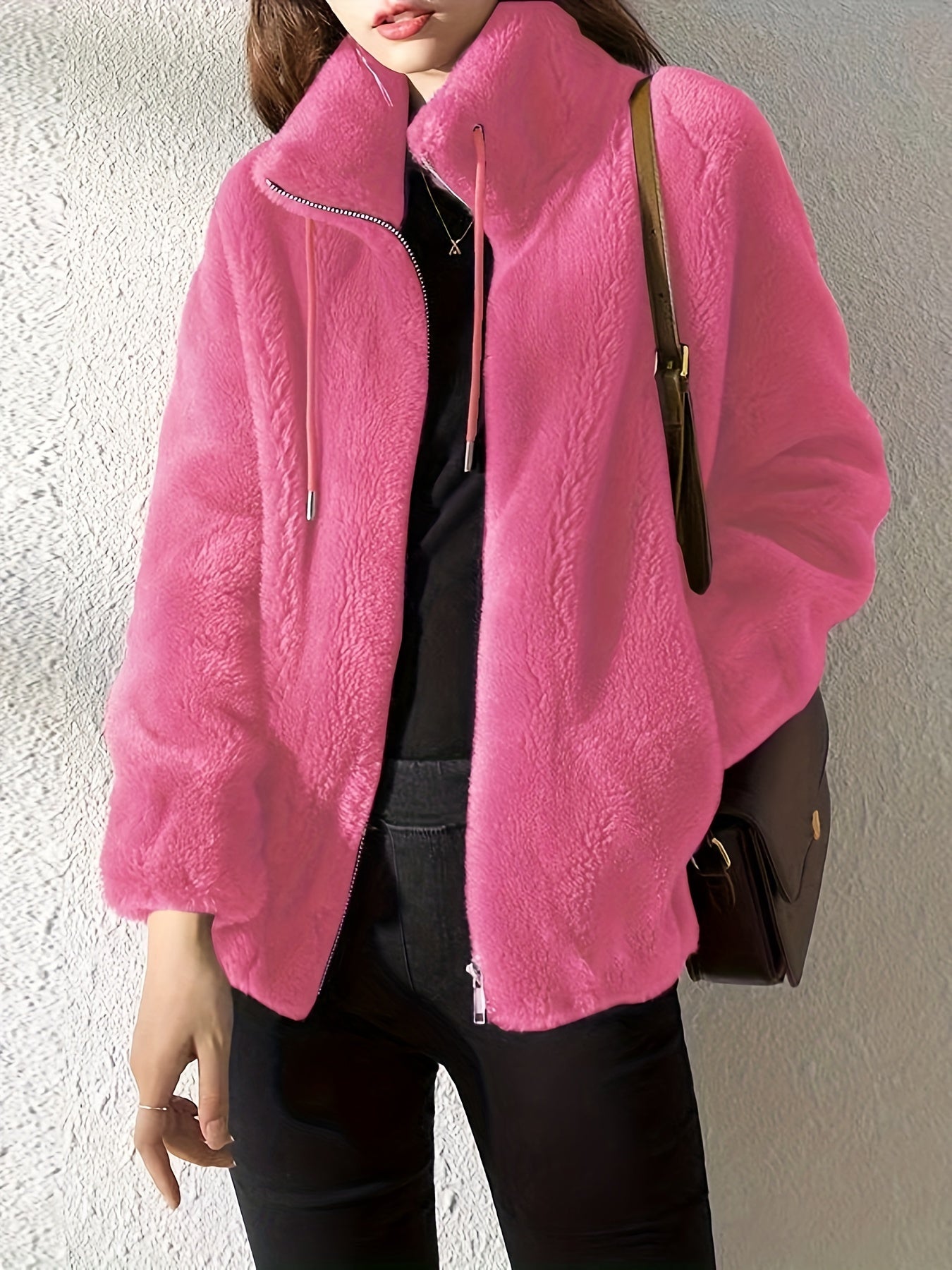Geertruida | Casual Pluche Jack Met Rits