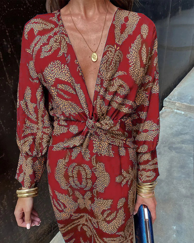 Claudia | Midi-jurk met Print
