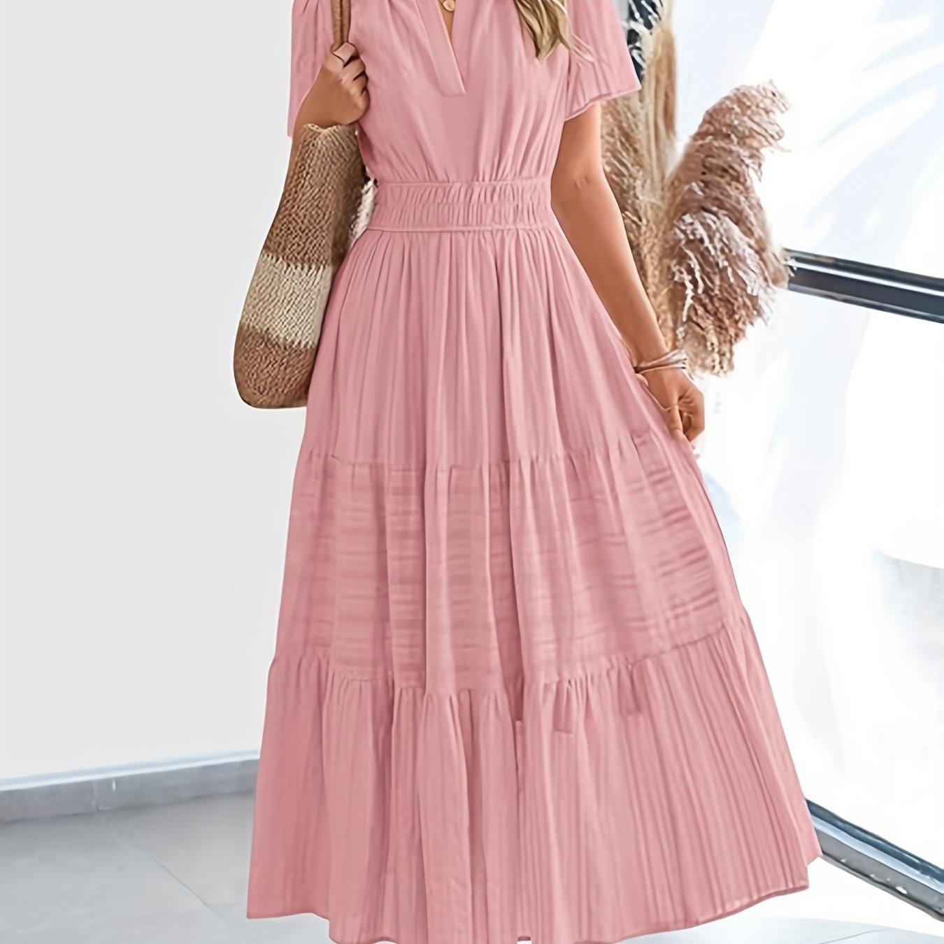 Viola | Elegante Maxi Jurk Met V-Hals