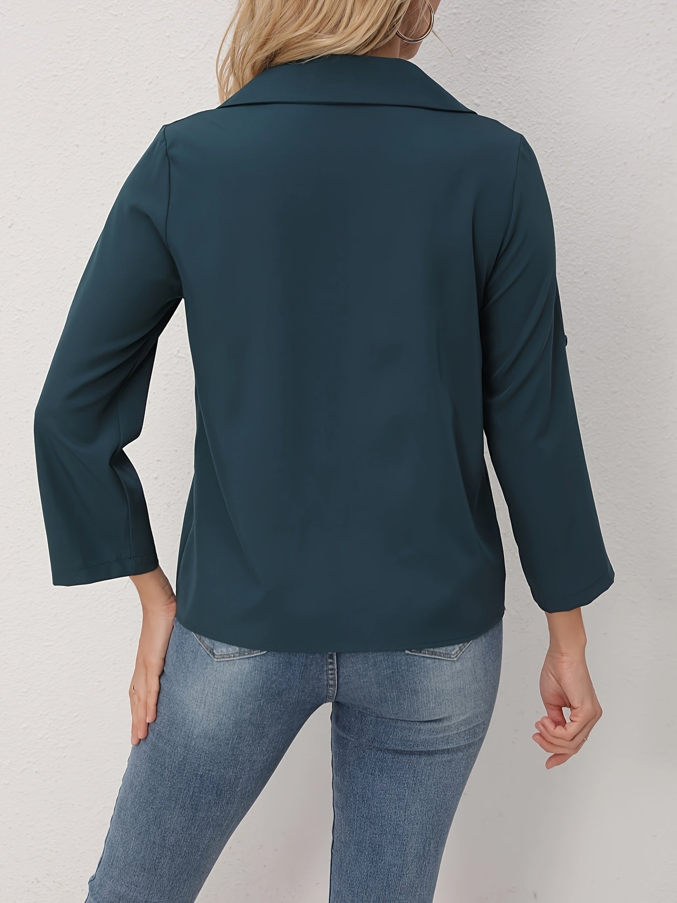 Suzy | Elegante Effen Blouse Met Lange Mouwen