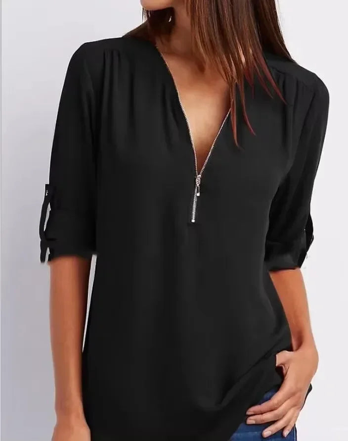 Renate | Elegante zomertop met ritssluiting