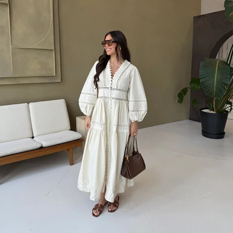 Roos | Gehaakte Midi Jurk