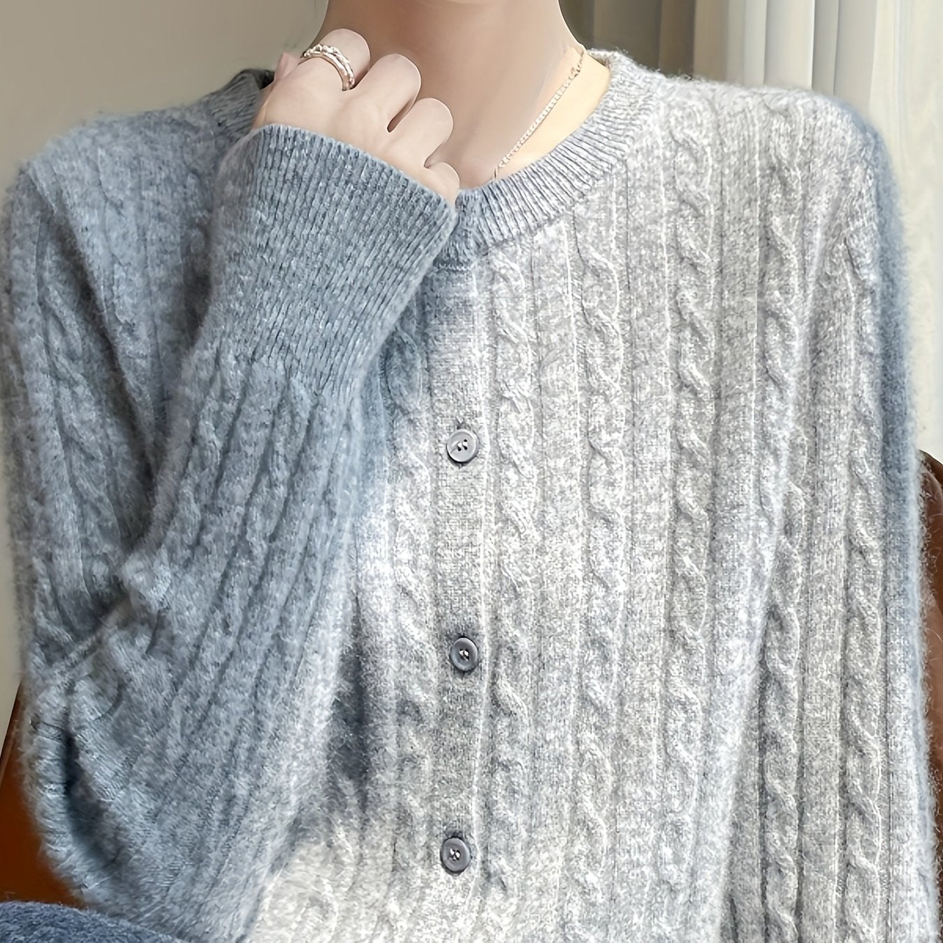 Sjoukje | Elegante Gebreide Trui Met Knoopsluiting