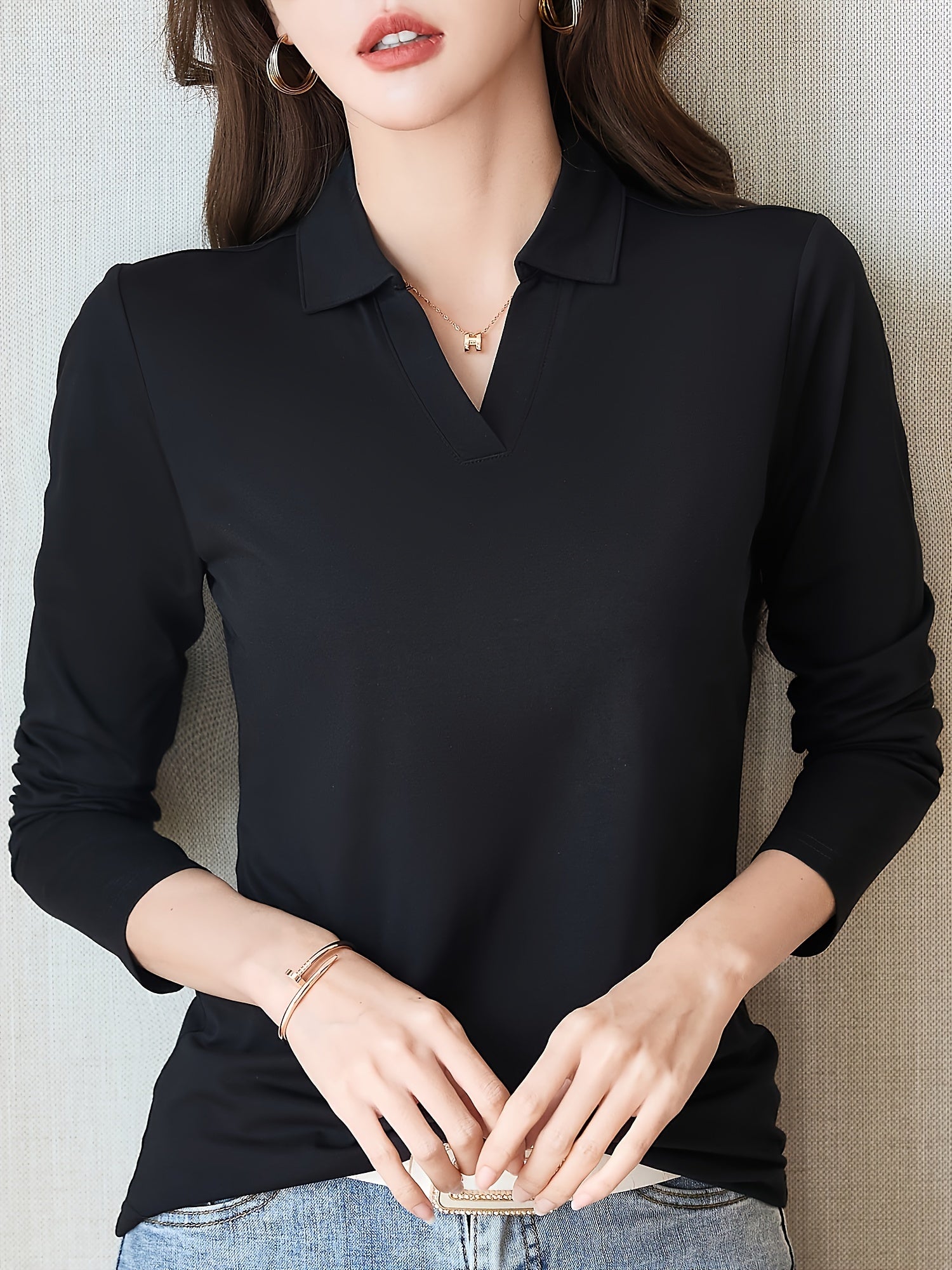 Nadine | Elegante Top Met Lange Mouwen