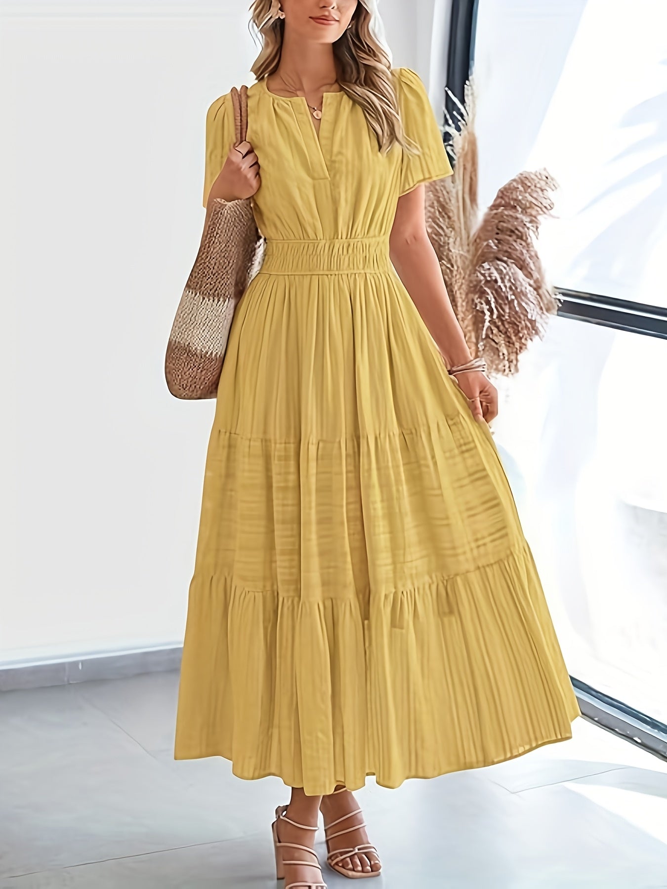 Viola | Elegante Maxi Jurk Met V-Hals