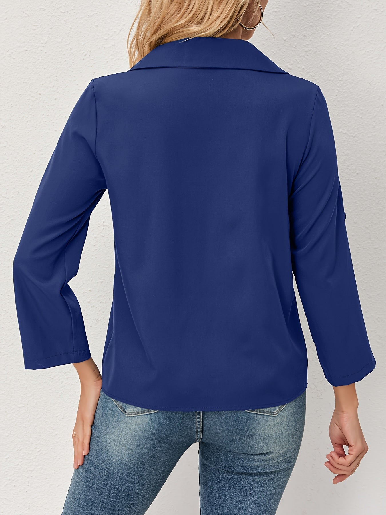 Suzy | Elegante Effen Blouse Met Lange Mouwen