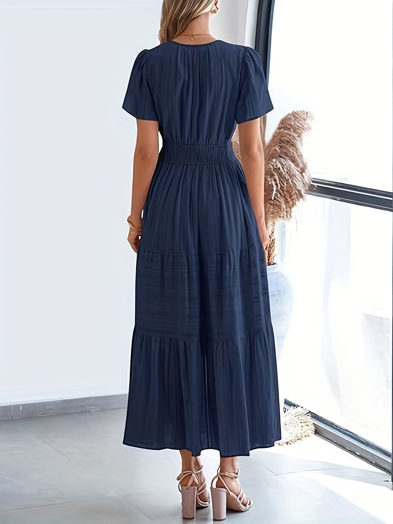 Viola | Elegante Maxi Jurk Met V-Hals