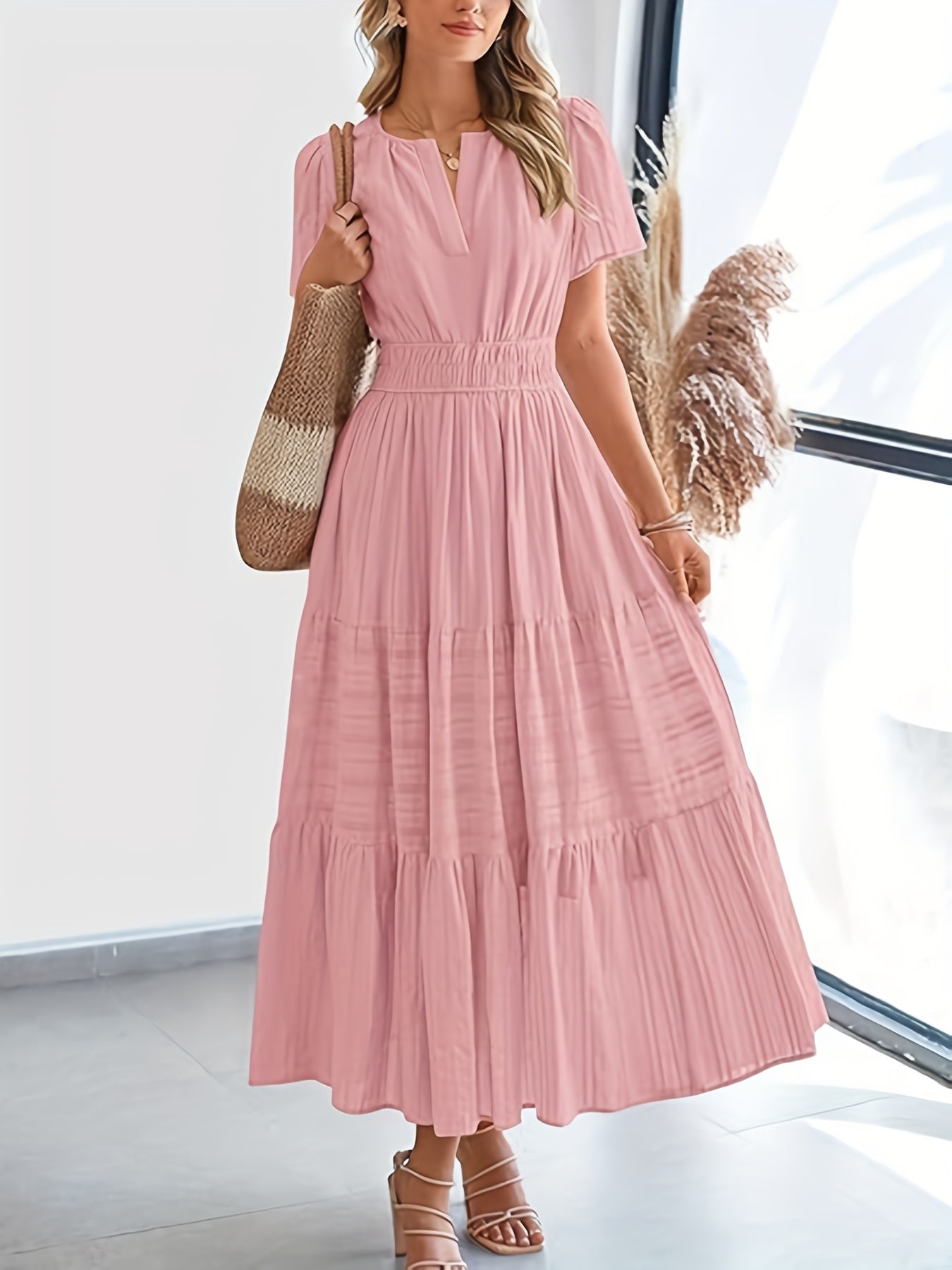 Viola | Elegante Maxi Jurk Met V-Hals