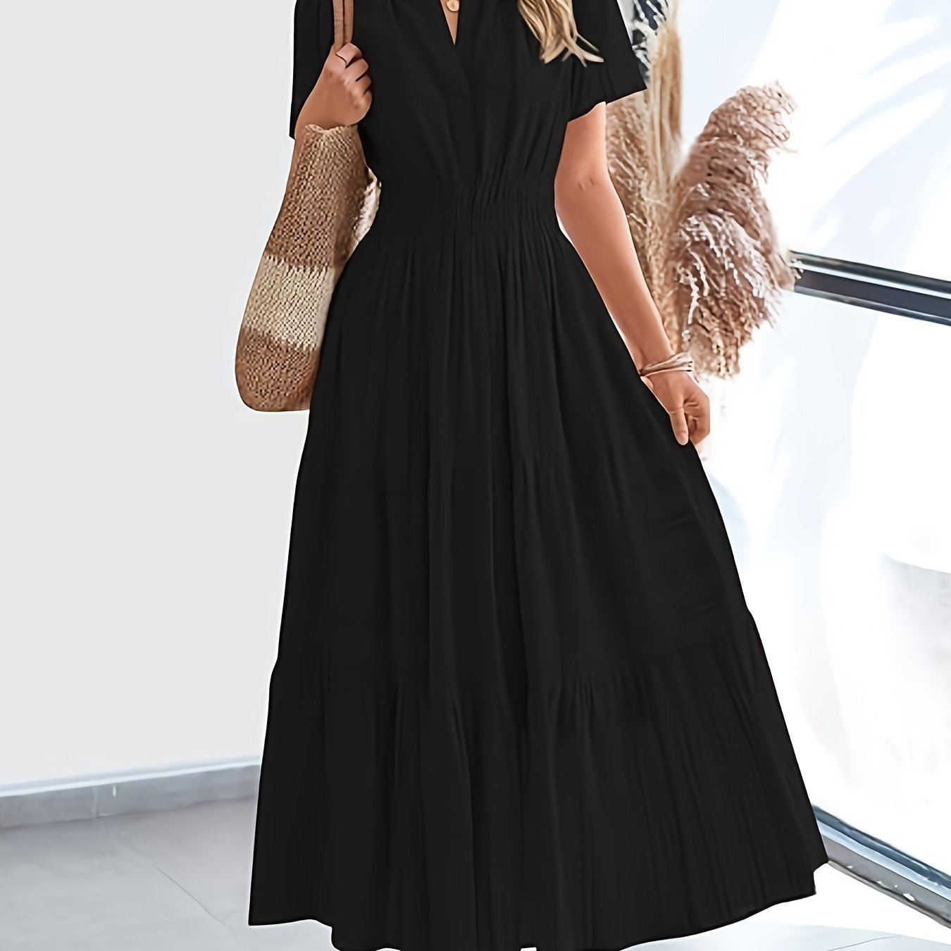 Viola | Elegante Maxi Jurk Met V-Hals
