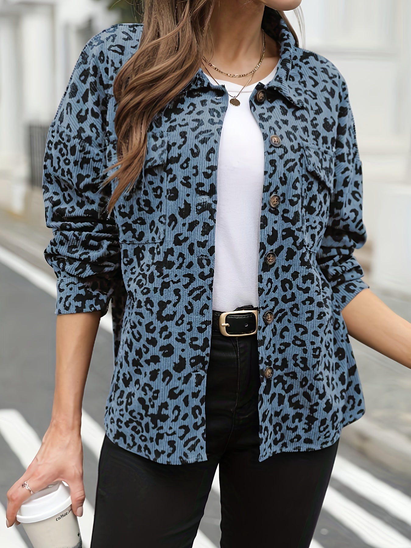 Sanneke | Chic Corduroy Jas Met Zakken En Knopen