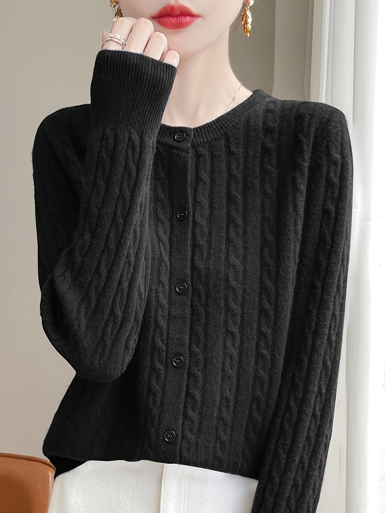 Sjoukje | Elegante Gebreide Trui Met Knoopsluiting