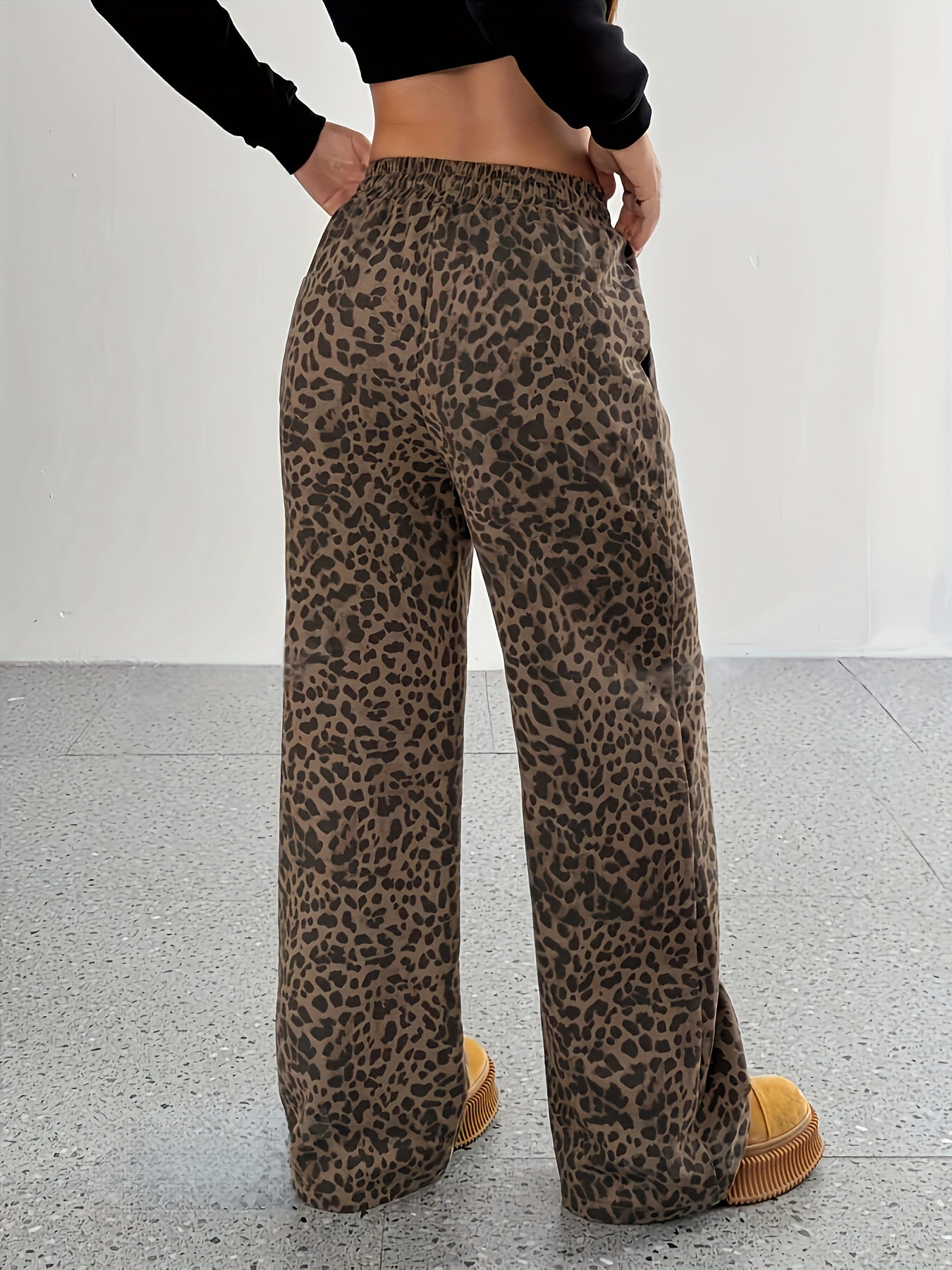 Yvette | Elastische Wijde Broek Met Print