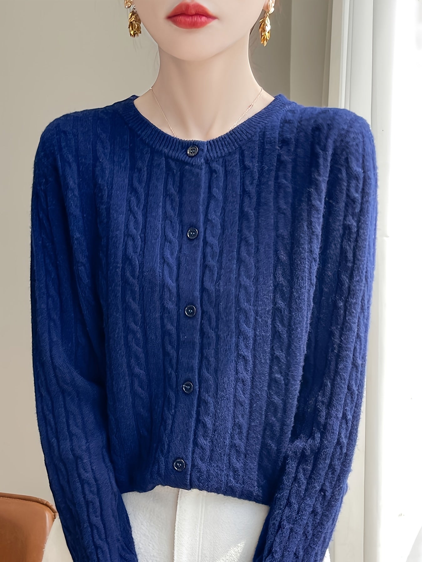 Sjoukje | Elegante Gebreide Trui Met Knoopsluiting
