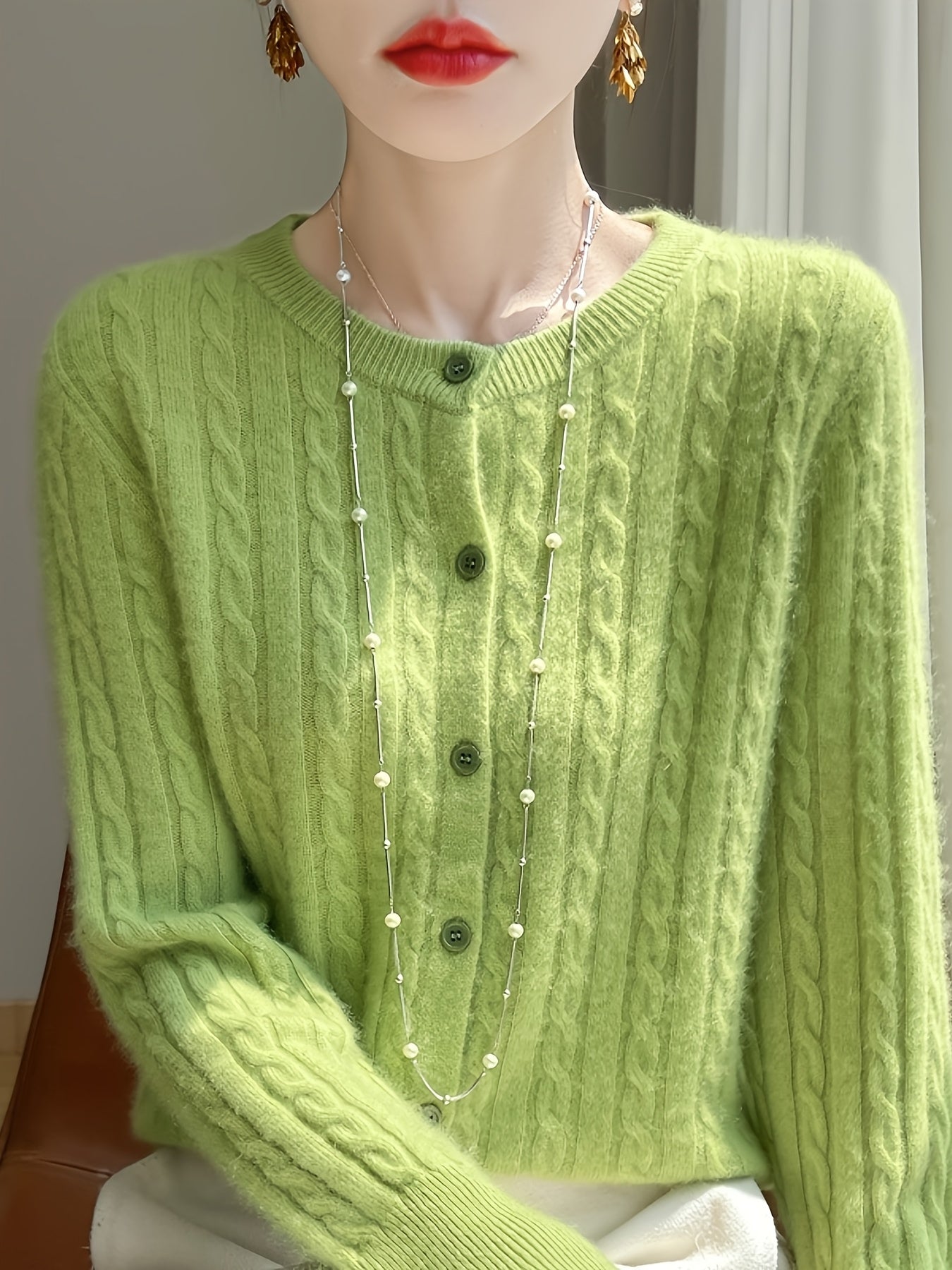 Sjoukje | Elegante Gebreide Trui Met Knoopsluiting
