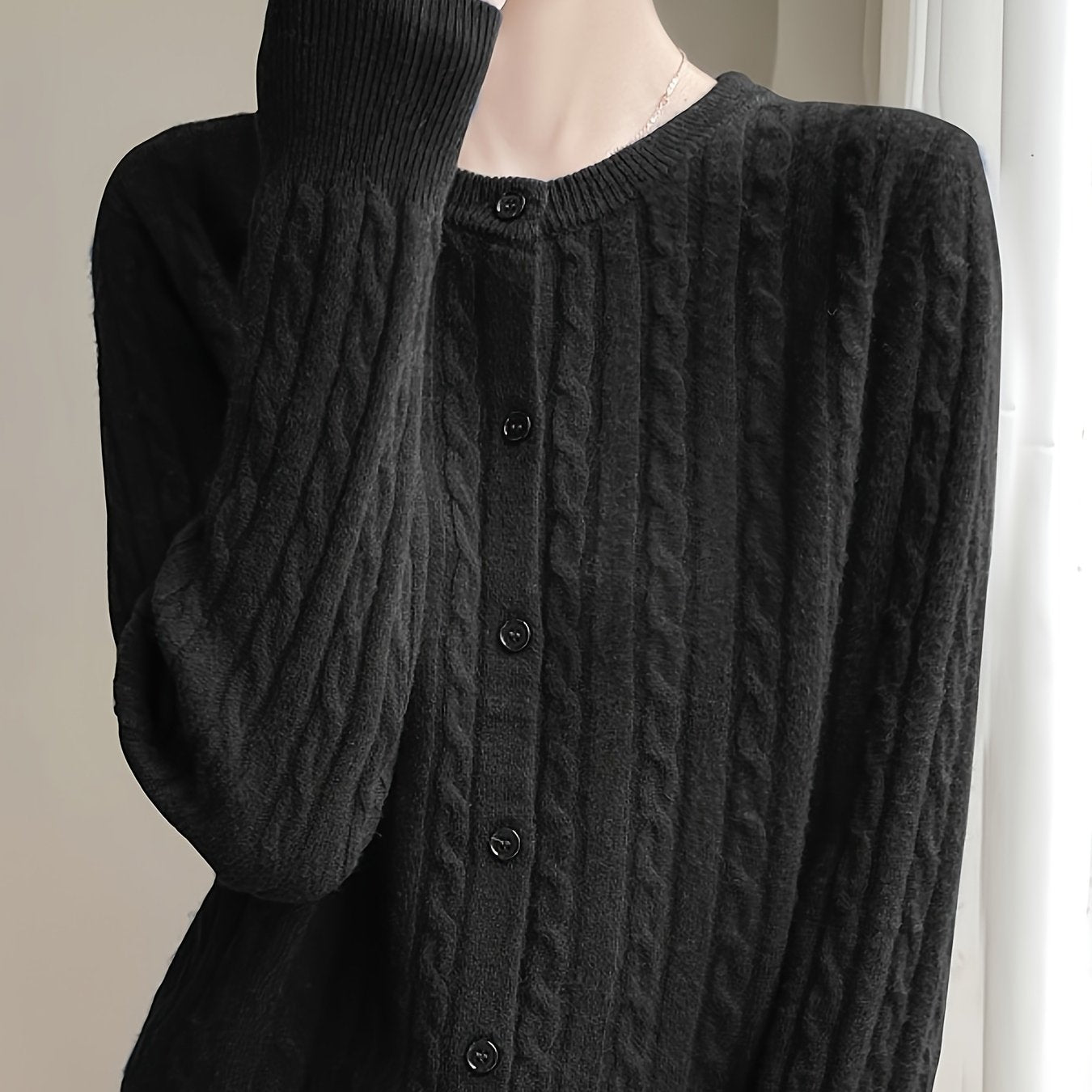 Sjoukje | Elegante Gebreide Trui Met Knoopsluiting