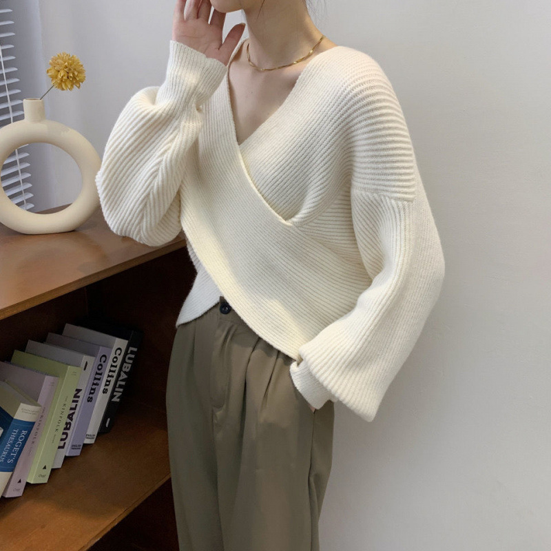 Hanna | Lange Mouw V-Neck Sweater Met Losse Pasvorm